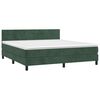 vidaXL Κρεβάτι Boxspring με Στρώμα Σκούρο Πράσινο 180x200εκ. Βελούδινο