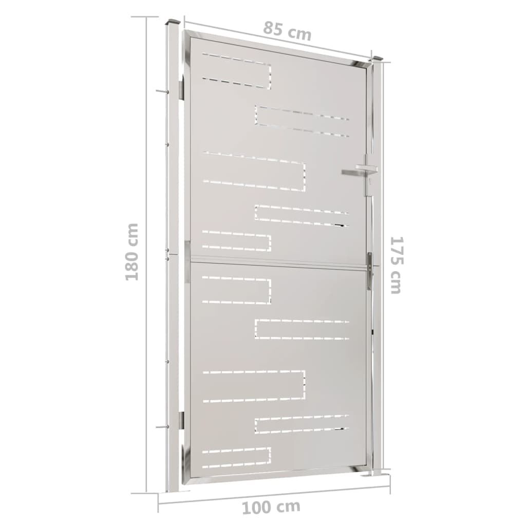 vidaXL Πόρτα Περίφραξης Κήπου 100 x 180 εκ. από Ανοξείδωτο Ατσάλι