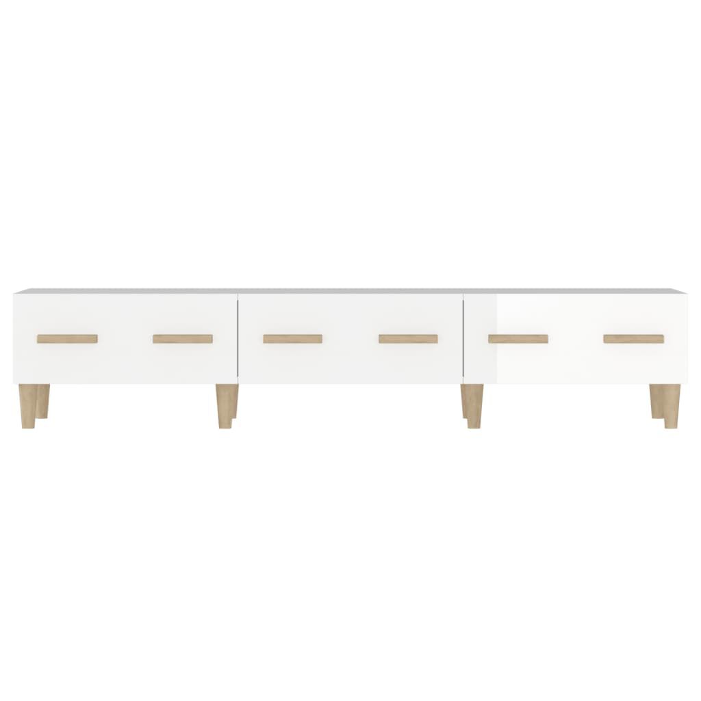 vidaXL Έπιπλο Τηλεόρασης Γυαλ. Λευκό150x34,5x30εκ.Επεξεργασμένο Ξύλο