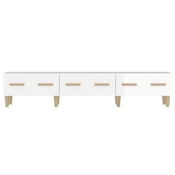 vidaXL Έπιπλο Τηλεόρασης Γυαλ. Λευκό150x34,5x30εκ.Επεξεργασμένο Ξύλο