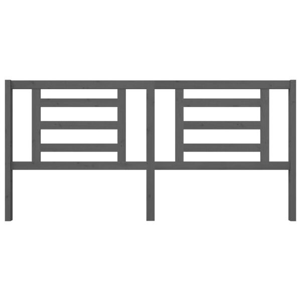 vidaXL Κεφαλάρι Κρεβατιού Γκρι 206 x 4 x 100 εκ. από Μασίφ Ξύλο Πεύκου