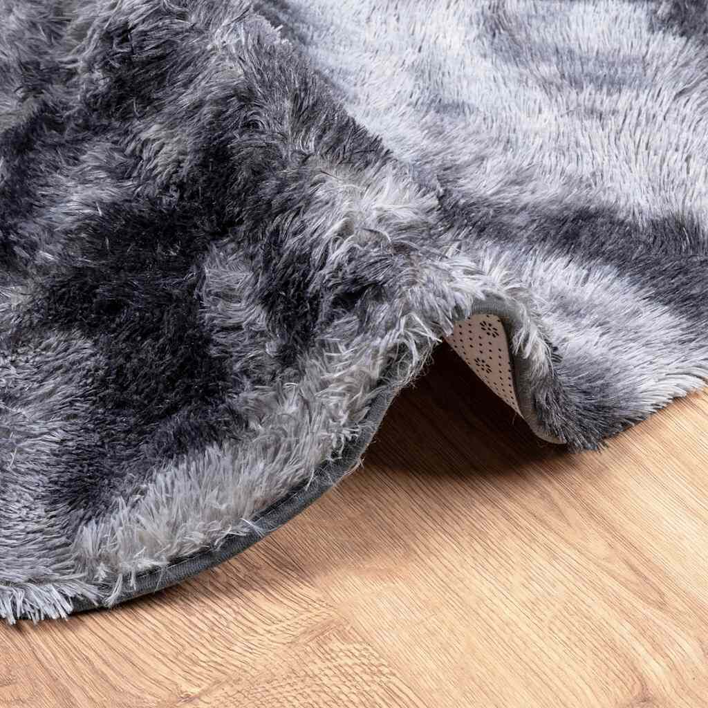 vidaXL Χαλί Shaggy με Ψηλό Πέλος NAVARRA Σκούρο Γκρι 120x120 εκ.