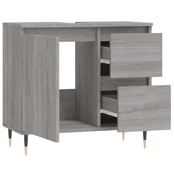 vidaXL Ντουλάπι Μπάνιου Γκρι Sonoma 65x33x60 εκ. Επεξεργασμένο Ξύλο