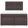 vidaXL Κρεβάτι Boxspring με Στρώμα Σκούρο Καφέ 140x200 εκ Υφασμάτινο