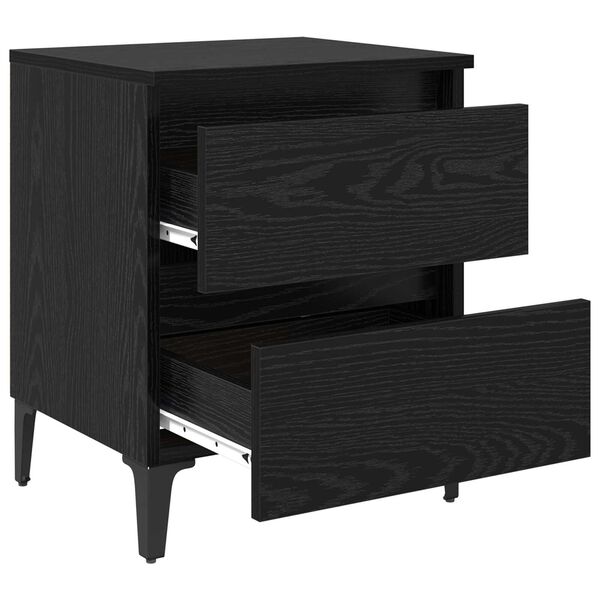vidaXL Κομοδίνο 2 pcs Μαύρη δρυς 40 x 35 x 50 εκ. Επεξεργασμένο ξύλο
