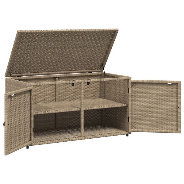 vidaXL Ντουλάπι Αποθήκευσης Κήπου Beige 110x55x60,5εκ. Συνθετικό Ρατάν