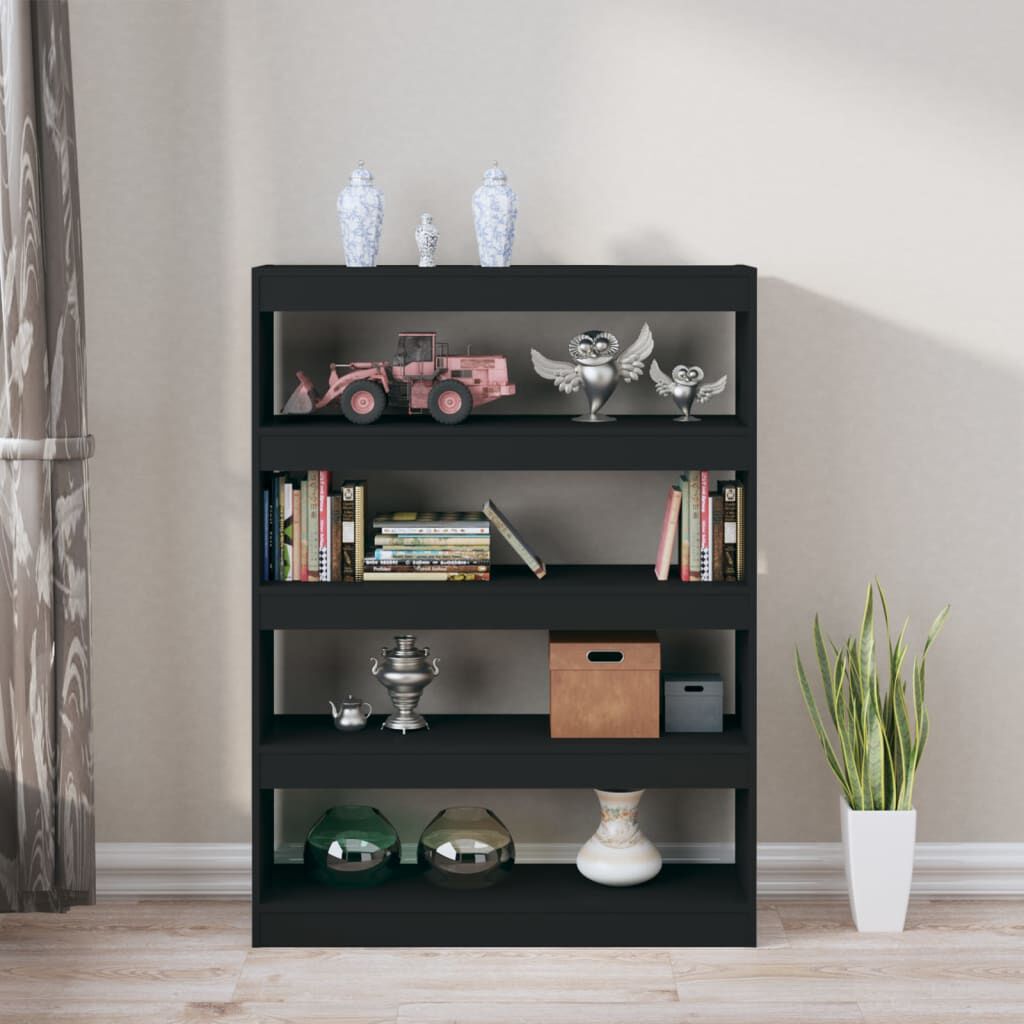 vidaXL Βιβλιοθήκη/Διαχωριστικό Χώρου Μαύρο 100x30x135 εκ.