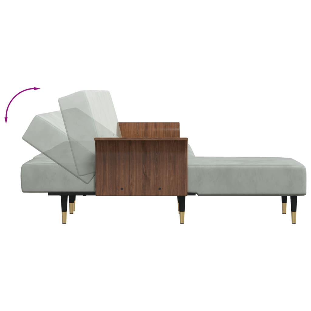 vidaXL Καναπές Κρεβάτι Γωνιακός Αν. Γκρι 279 x 140 x 70 εκ. Βελούδινος