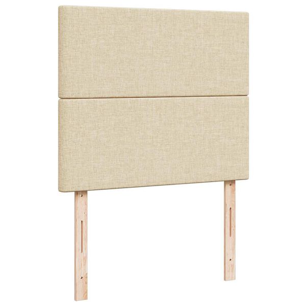 vidaXL Κρεβάτι Boxspring με Στρώμα Κρεμ 120x190 εκ. Υφασμάτινο