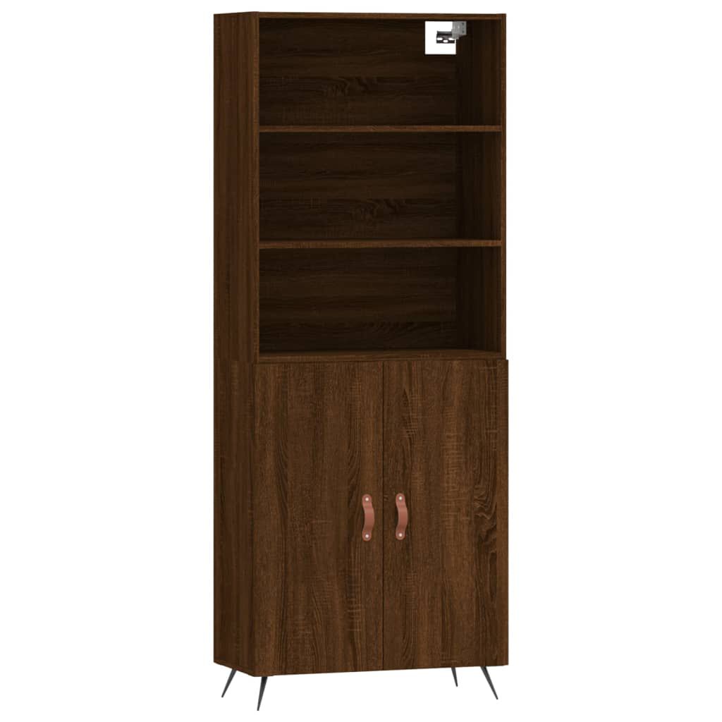 vidaXL Ντουλάπι Καφέ Δρυς 69,5 x 34 x 180 εκ. από Επεξεργασμένο Ξύλο