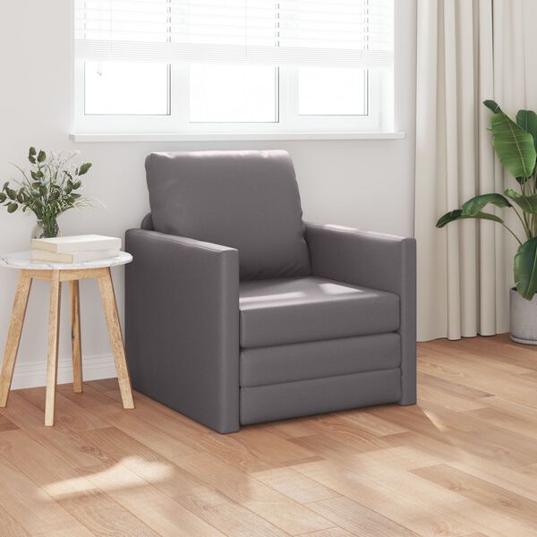 vidaXL Κρεβάτι Καναπέ 2 σε 1 Γκρι 74x77x81 cm Από Ψεύτικο Δέρμα