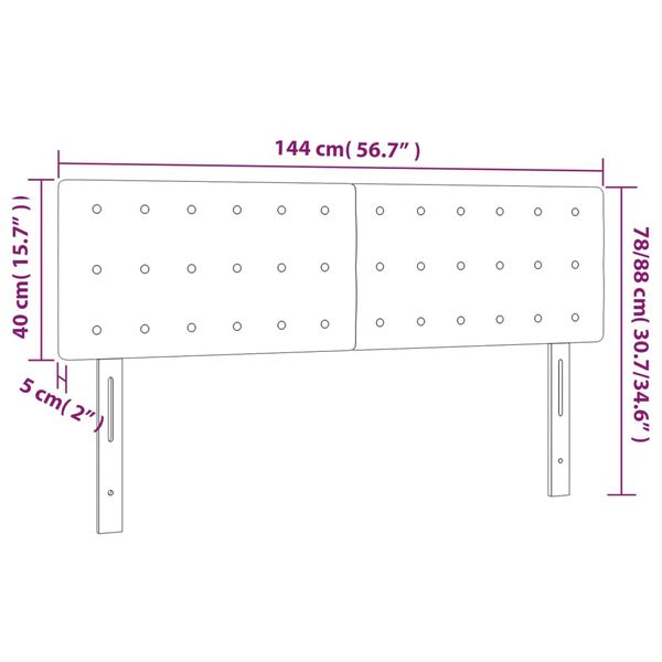 vidaXL Κεφαλάρια Κρεβατιού 2 τεμ. Taupe 72x5x78/88 εκ. Υφασμάτινα