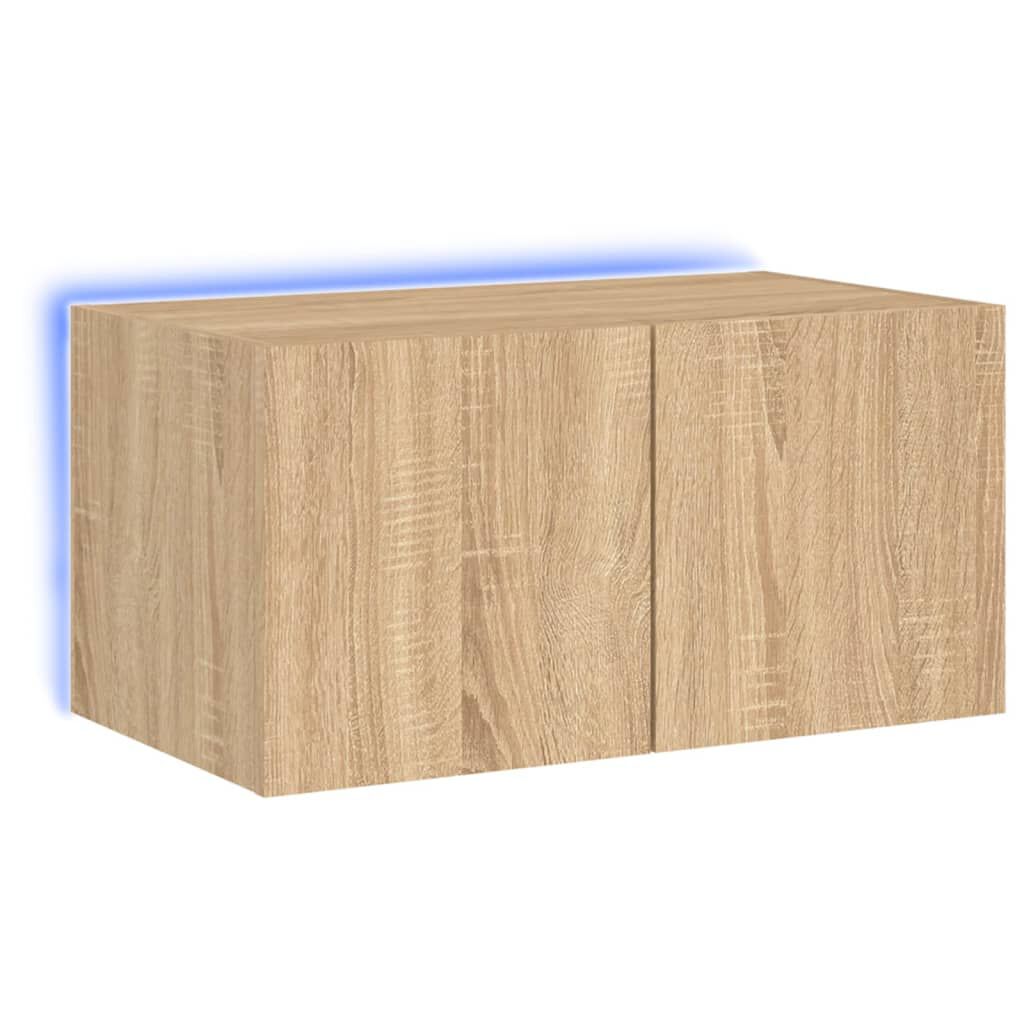 vidaXL Έπιπλο Τοίχου Τηλεόρασης με LED Sonoma Δρυς 60x35x31 εκ.