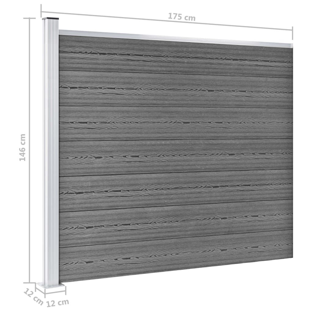 vidaXL Σετ Πάνελ Περίφραξης Γκρι 526 x 146 εκ. από WPC