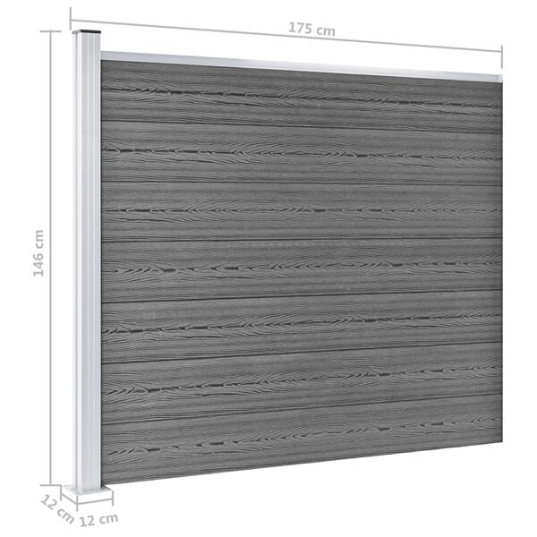 vidaXL Σετ Πάνελ Περίφραξης Γκρι 526 x 146 εκ. από WPC