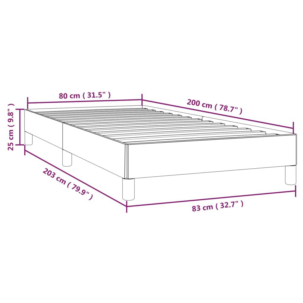 vidaXL Σκελετός Κρεβατιού Χωρίς Στρώμα Taupe 80x200 εκ. Υφασμάτινο