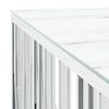 vidaXL Τραπέζι Σαλονιού Ασημί 100x100x50 εκ. Ανοξείδωτο Ατσάλι & Γυαλί