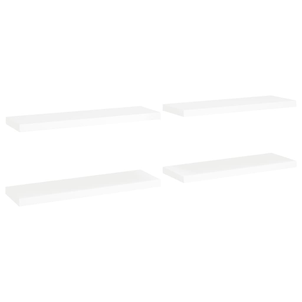 vidaXL Ράφια Τοίχου 4 τεμ. Άσπρα 80x23,5x3,8 εκ. MDF