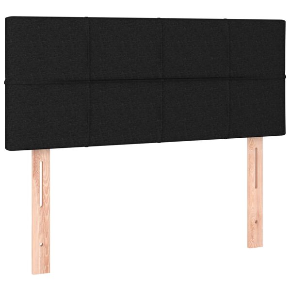 vidaXL Κρεβάτι Boxspring με Στρώμα Μαύρο 80 x 200 εκ. Υφασμάτινο