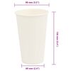 vidaXL Χάρτινα κύπελλα καφέ 1000 τεμάχια 16oz 400ml Λευκό