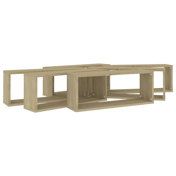 vidaXL Ράφια Κύβοι Τοίχου 6 τεμ. Sonoma Δρυς 60x15x23 εκ. Επεξ. Ξύλο