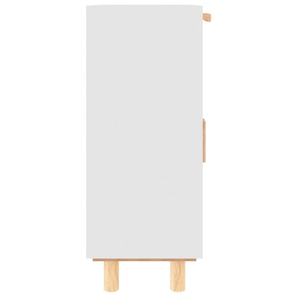 vidaXL Ντουλάπι Λευκό 60 x 30 x 75 εκ. Μασίφ Πεύκο & Φυσικό Ρατάν