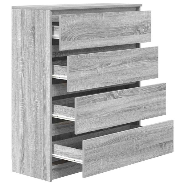 vidaXL Sideboard Grey Sonoma 80x35x99 cm Ξύλινο μηχανουργικό ξύλο