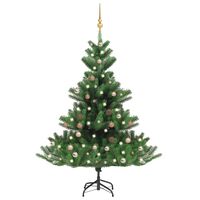 vidaXL Χριστουγ. Δέντρο Έλατο Nordmann LED/Μπάλες Πράσινο 150 εκ.
