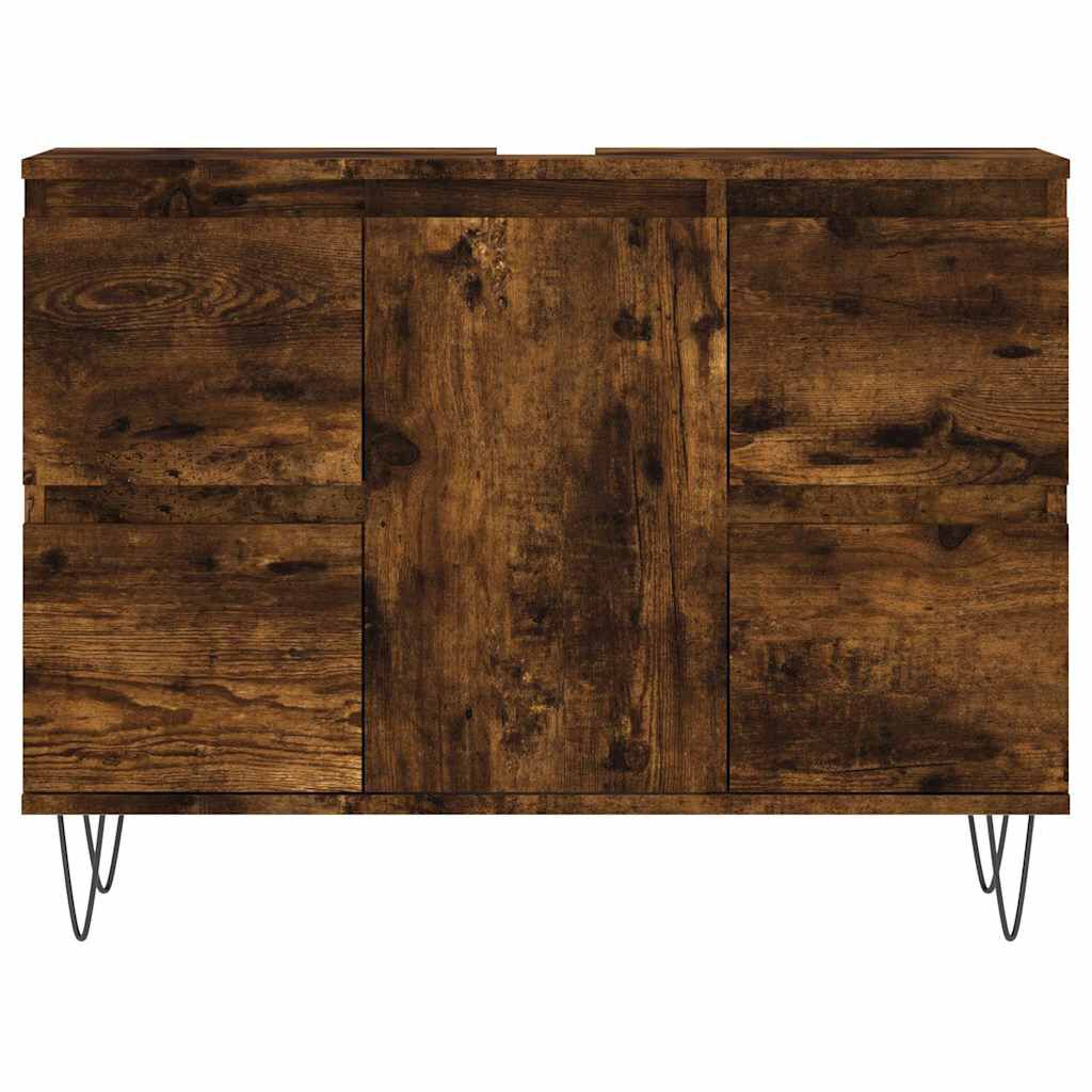 vidaXL Ντουλάπι Μπάνιου Καπνιστή Δρυς 80 x 33 x 60 εκ. Επεξεργ. Ξύλο