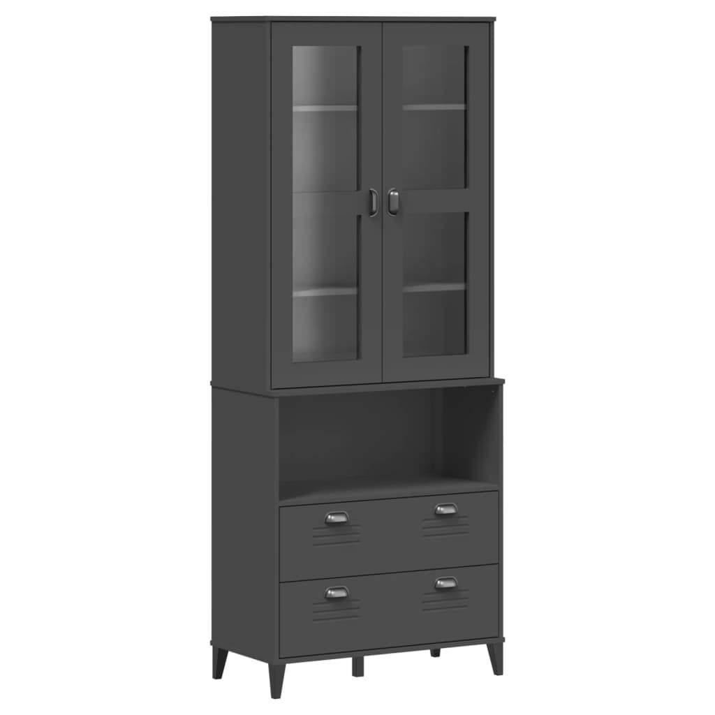 vidaXL Ντουλάπι Ψηλό VIKEN Ανθρακί Γκρι 80x40x200εκ. Μασίφ Ξύλο Πεύκου