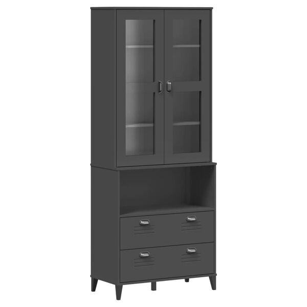 vidaXL Ντουλάπι Ψηλό VIKEN Ανθρακί Γκρι 80x40x200εκ. Μασίφ Ξύλο Πεύκου