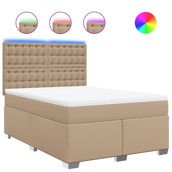 vidaXL &Kappa;&rho;&epsilon;&beta;ά&tau;&iota; Boxspring &mu;&epsilon; &Sigma;&tau;&rho;ώ&mu;&alpha; &Kappa;&alpha;&pi;&omicron;&upsilon;&tau;&sigma;ί&nu;&omicron; 160x200&epsilon;&kappa;.&alpha;&pi;ό &Sigma;&upsilon;&nu;&theta;.&Delta;έ&rho;&mu;&alpha;