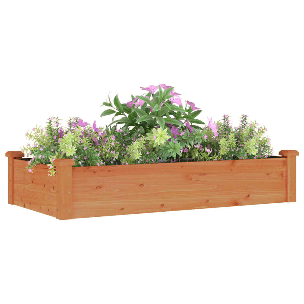 vidaXL Ζαρντινιέρα Υπερυψ. με Επένδυση Καφέ 120x60x25 εκ. Μασίφ Ελάτη