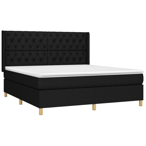 vidaXL &Kappa;&rho;&epsilon;&beta;ά&tau;&iota; Boxspring &mu;&epsilon; &Sigma;&tau;&rho;ώ&mu;&alpha; & LED &Mu;&alpha;ύ&rho;&omicron; 160x200 &epsilon;&kappa;. &Upsilon;&phi;&alpha;&sigma;&mu;ά&tau;&iota;&nu;&omicron;