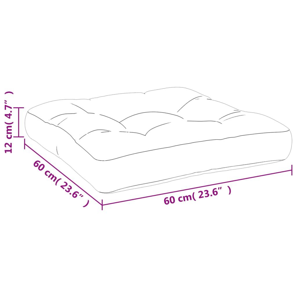 vidaXL Μαξιλάρι Παλέτας Ροζ 60 x 60 x 12 εκ. Υφασμάτινο