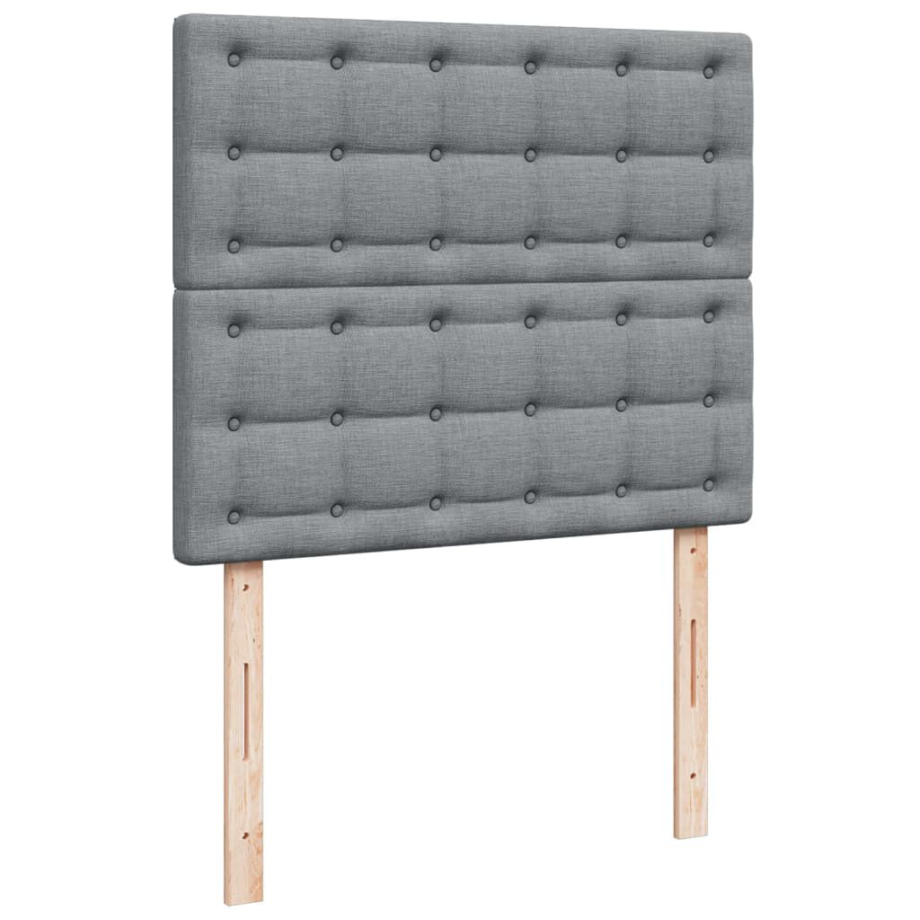 vidaXL Κρεβάτι Boxspring με Στρώμα Ανοιχτό Γκρι 120x200 εκ. Υφασμάτινο