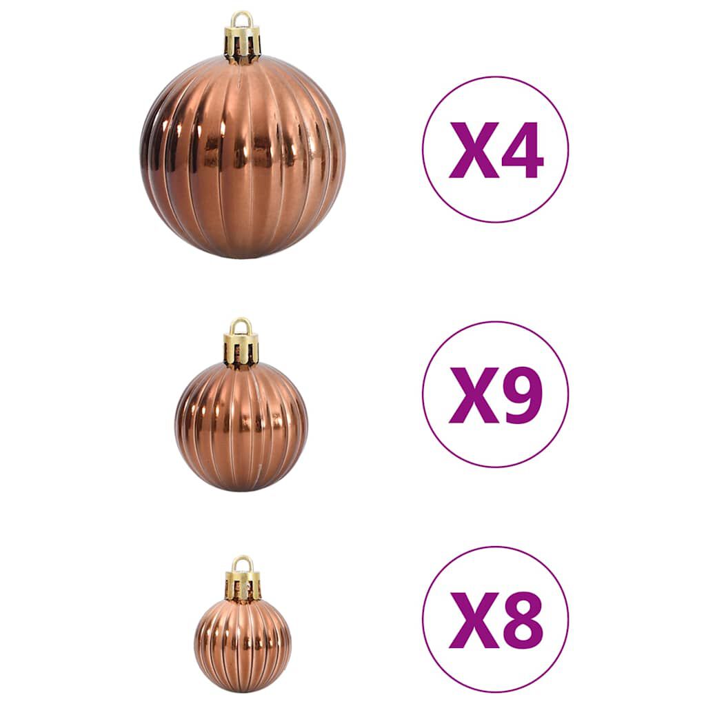 vidaXL Χριστουγεννιάτικες μπιχλιμπίδες 98 τεμάχια Καφέ Ø3/4/6 cm