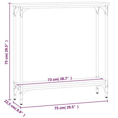 vidaXL Τραπέζι Κονσόλα Καπνιστή Δρυς 75x22,5x75 εκ. Επεξεργ. Ξύλο