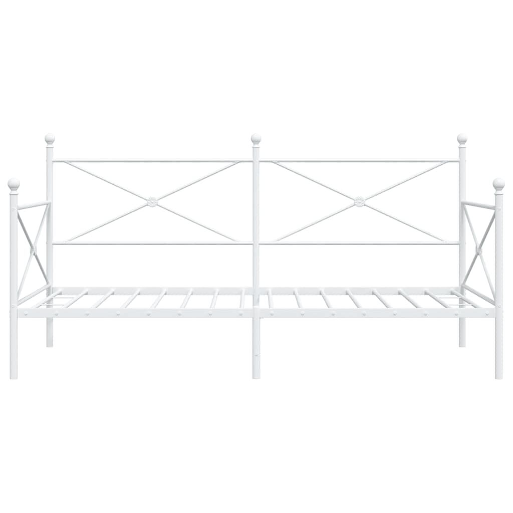 vidaXL Κρεβάτι ημέρας χωρίς στρώμα Λευκό 100x200 cm Ατσάλι