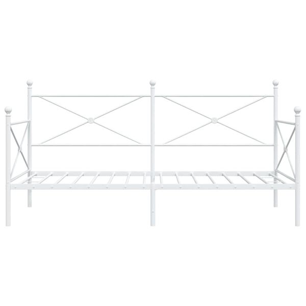 vidaXL Κρεβάτι ημέρας χωρίς στρώμα Λευκό 100x200 cm Ατσάλι