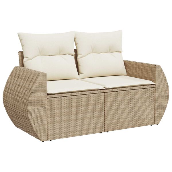 vidaXL Σετ Καναπέ Κήπου 8 pcs Μπεζ συνθετικό ρατάν