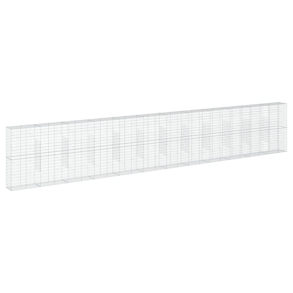 vidaXL Συρματοκιβώτιο με Κάλυμμα 1200x50x200εκ από Γαλβανισμένο Χάλυβα