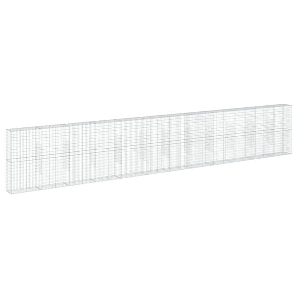 vidaXL Συρματοκιβώτιο με Κάλυμμα 1200x50x200εκ από Γαλβανισμένο Χάλυβα