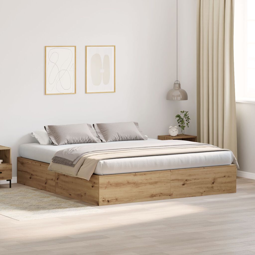 vidaXL Κρεβάτι Αποθήκης Artisan Oak 180x200 εκ.