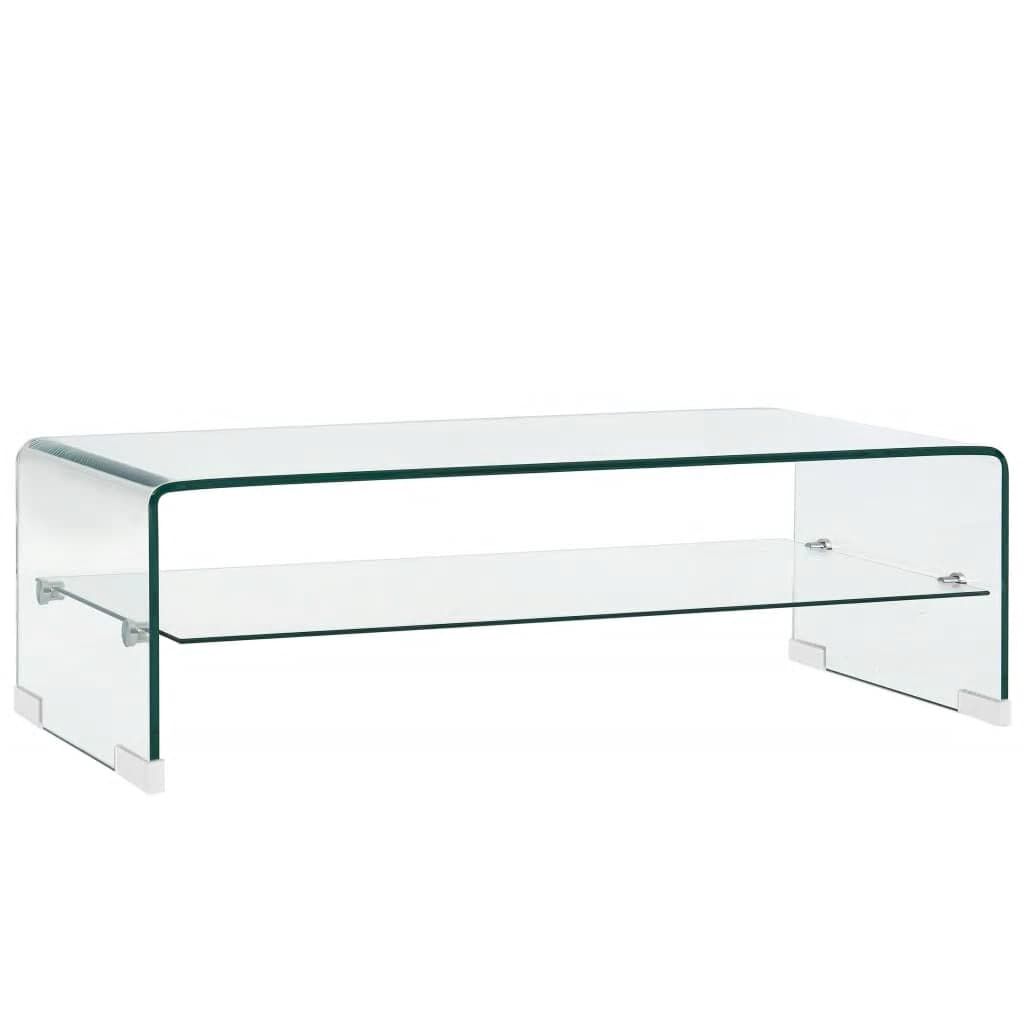 vidaXL Τραπεζάκι Σαλονιού Διάφανο 98 x 45 x 31 εκ. από Ψημένο Γυαλί