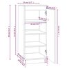 vidaXL Παπουτσοθήκη Μαύρη 35 x 35 x 80 εκ. από Μασίφ Ξύλο Πεύκου
