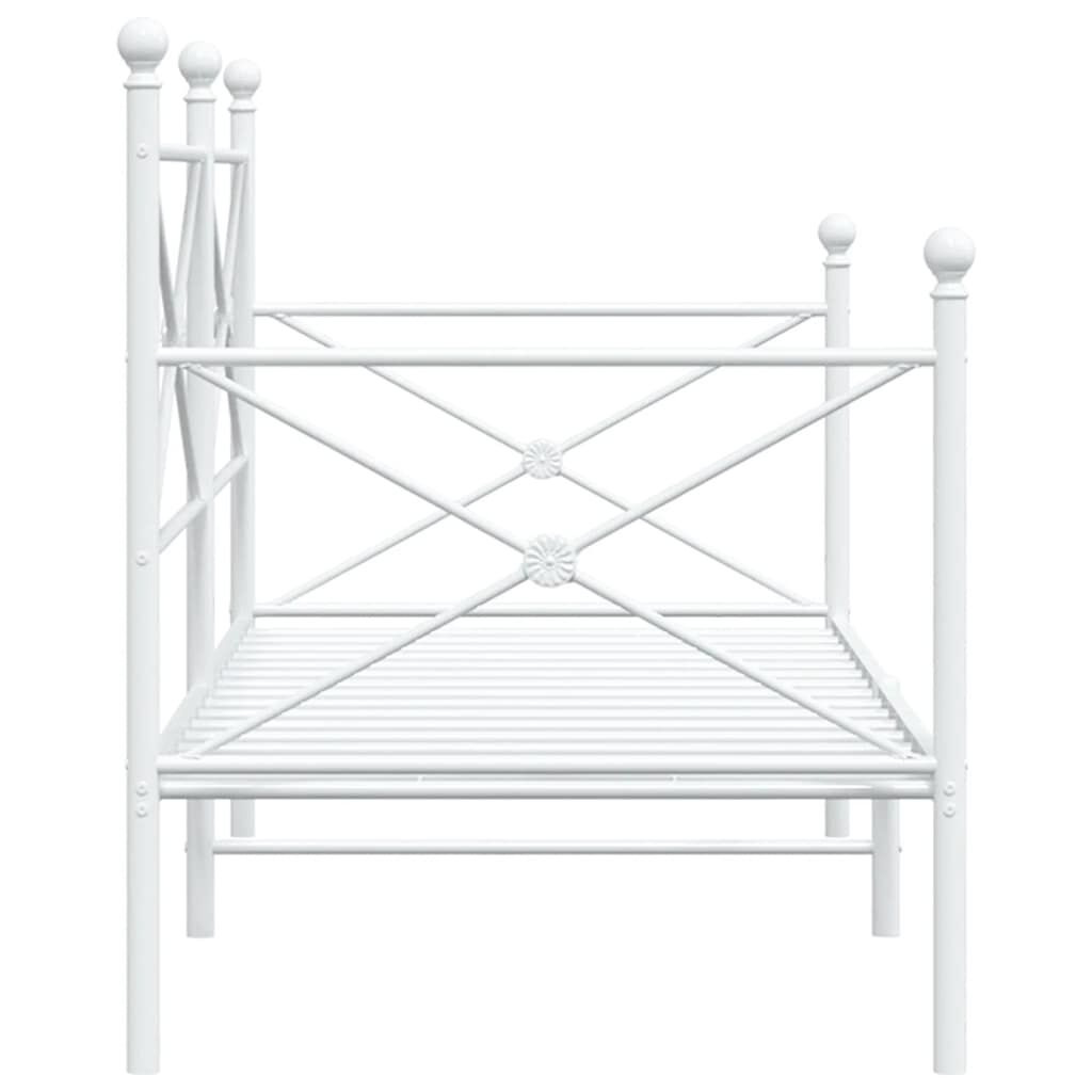 Κρεβάτι ημέρας vidaXL χωρίς στρώμα Λευκό 75x190 cm Ατσάλι