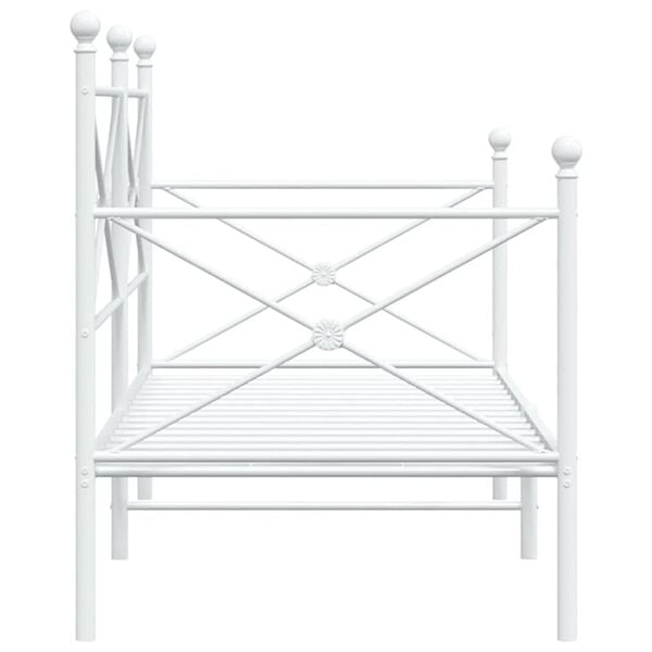 Κρεβάτι ημέρας vidaXL χωρίς στρώμα Λευκό 75x190 cm Ατσάλι
