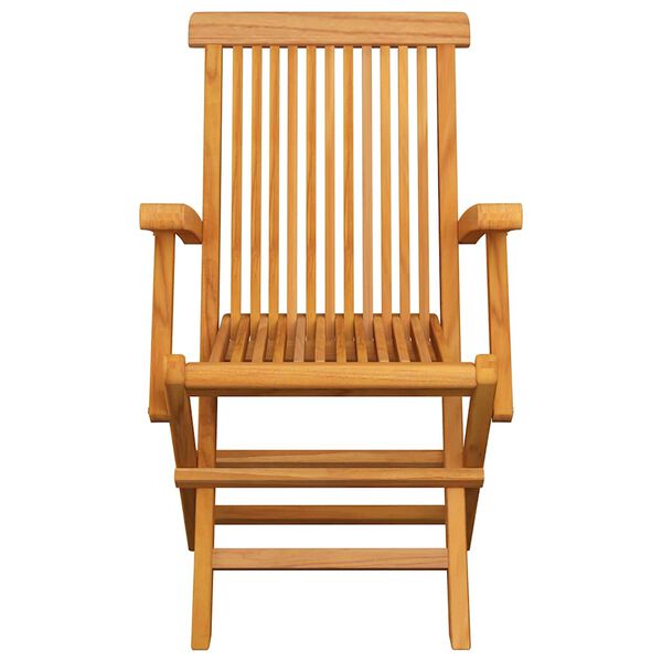 vidaXL Καρέκλες Κήπου 8 τεμ. Μασίφ Ξύλο Teak με Φωτ. Πράσινα Μαξιλάρια