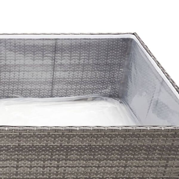 vidaXL Ζαρντινιέρα Κήπου Γκρι 157 x 80 x 40 εκ. από Συνθετικό Ρατάν